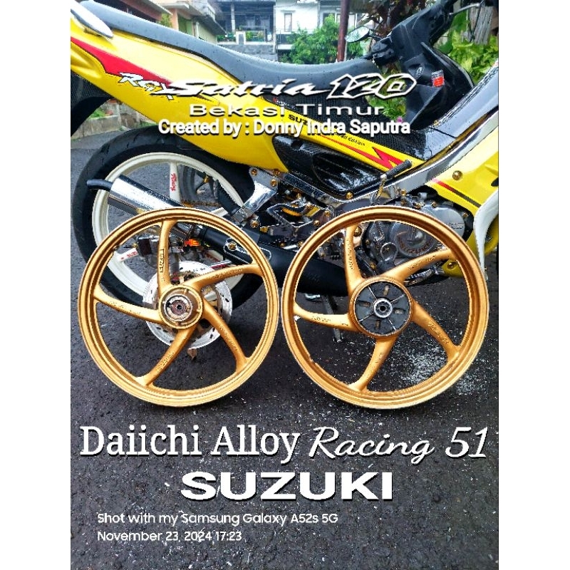 Velg Daiichi Alloy Racing 51 Single Disc Original Suzuki Satria 2Tak 120R Original Made In Thailand