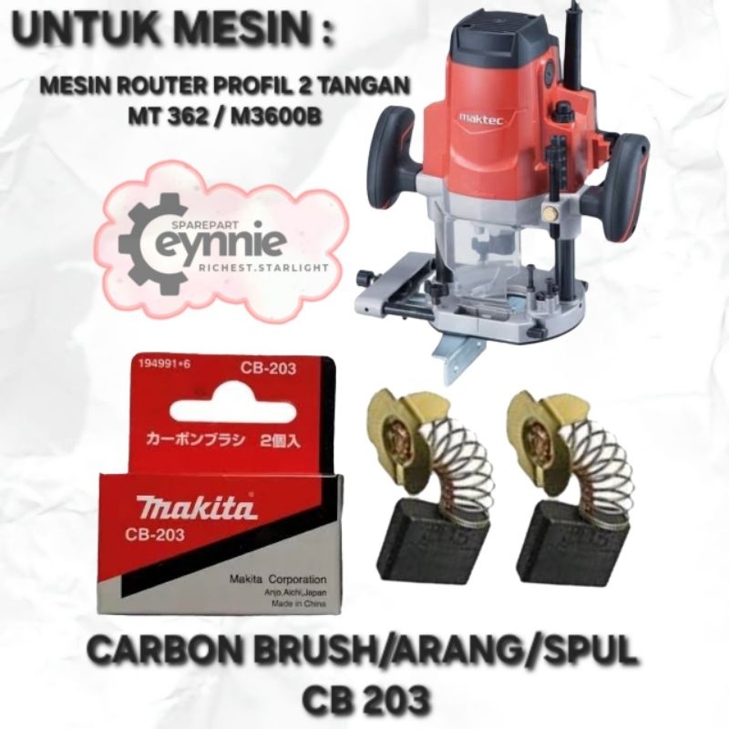 CARBON BRUSH MESIN PROFIL 12MM MT 362 MAKTEC CB 203 ARANG SPUL MESIN PROFIL 12MM MT362 CB203 MAKTEC