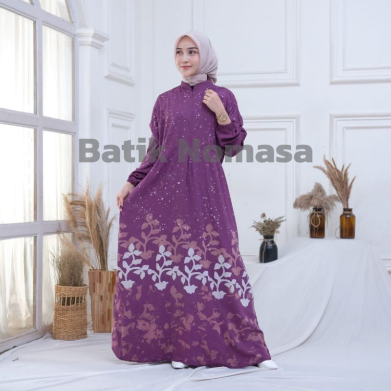 Gamis rayon twill cap batik remaja
