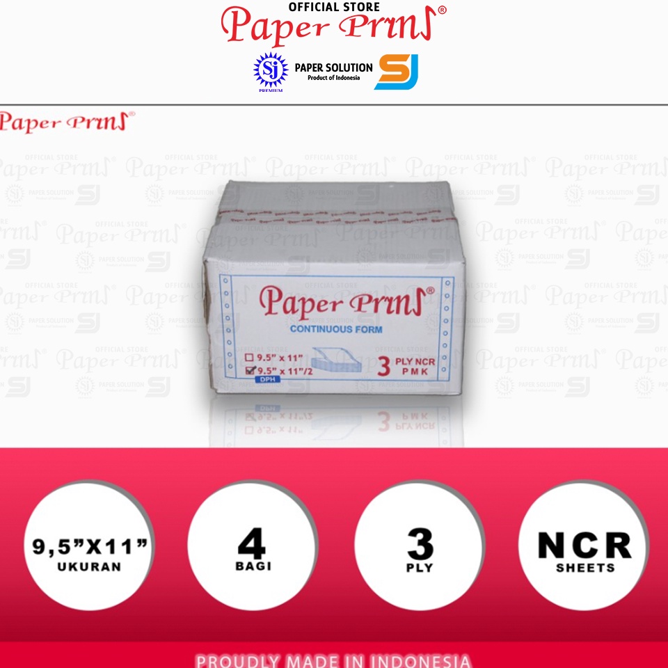 

ud Diskon Paperpryns Kertas Continuous Form 3PLY NCR DPH 952 x 112 Bagi 4 A53
