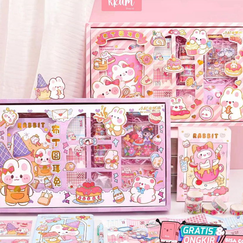 

Bayar Di Tempat 7 in 1 Gift set notebook 32K Hampers ulang tahun anak paket jurnal P59