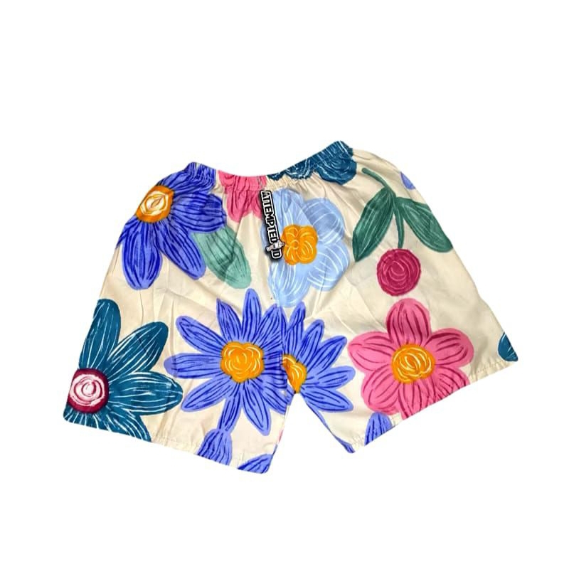 BOXER PRIA WANITA  | Celana Pendek Motif Bunga | Boxer kolor premium