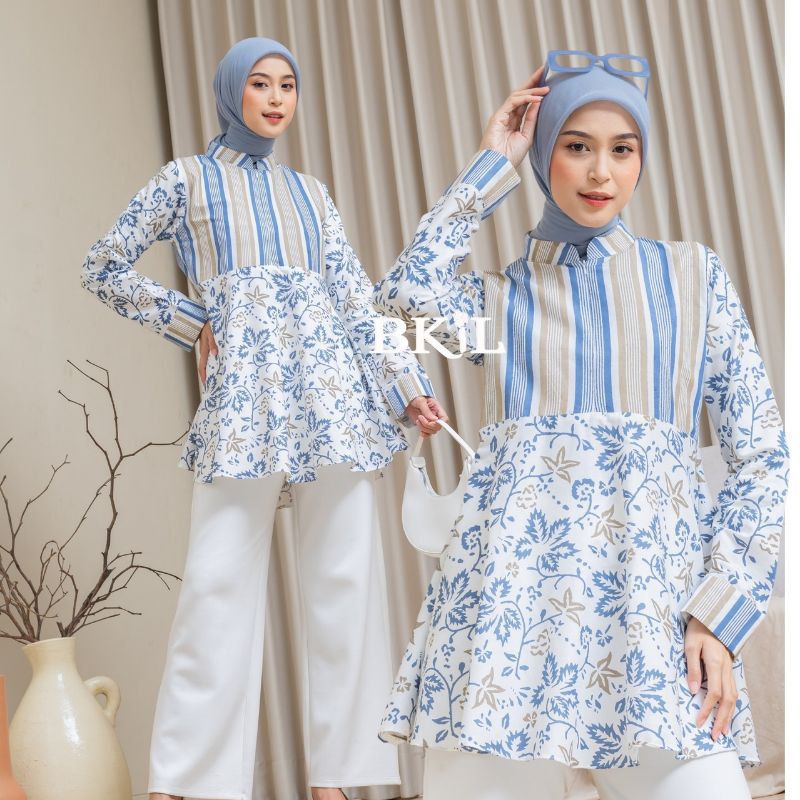 Blouse Batik Kerja Wanita Bahan Katun – Blouse Wanita Elegan Modern – Baju Batik Wanita Terbaru 2024