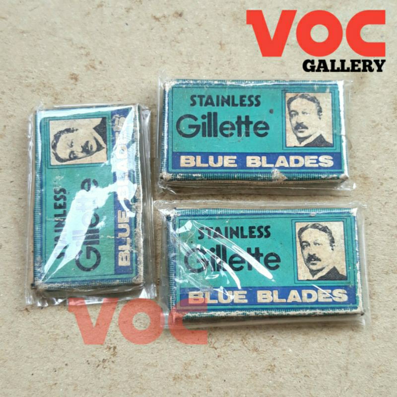 Gillette Stainless Blue Blades Pisau Cukur Rare Jadul Antik Antique Vintage Classic Klasik Retro Law