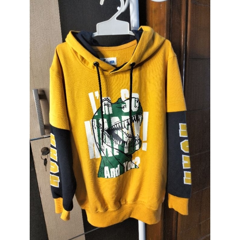 Aero dino happy sweater hoodie anak laki laki