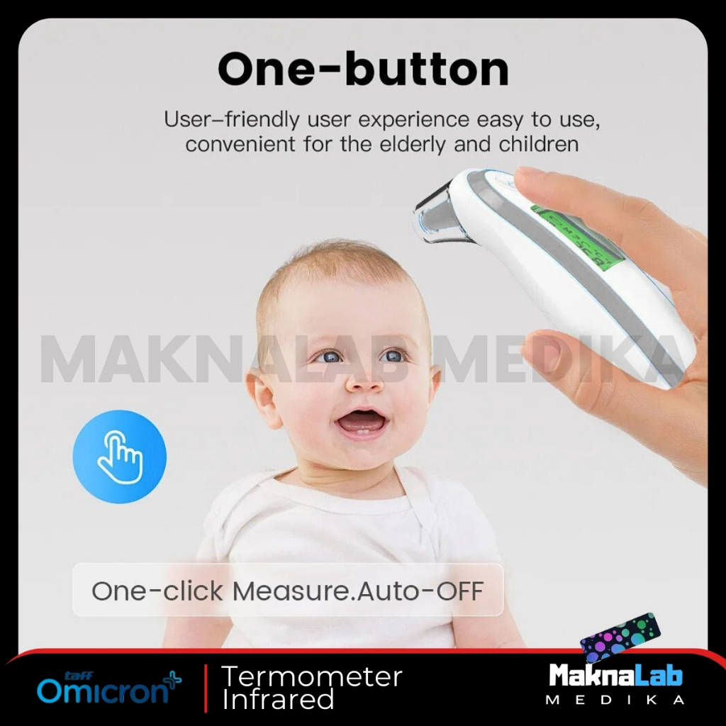 Taff Omicron Thermogun Termometer Digital / Termometer Infrared Non Contact Dahi Dan Telinga