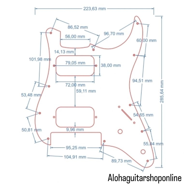 custom order Pickguard Stratocaster HH Floyrose