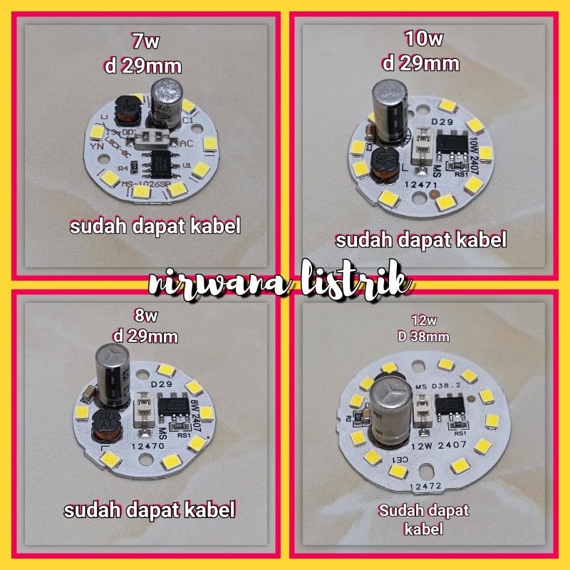 PCB LAMPU LED 5WATT SAMPAI 12WATT DIAMETER KECIL