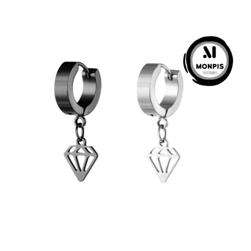 Anting pria Anting korea Anting tindik Anting titanium Anting jurai model berlian