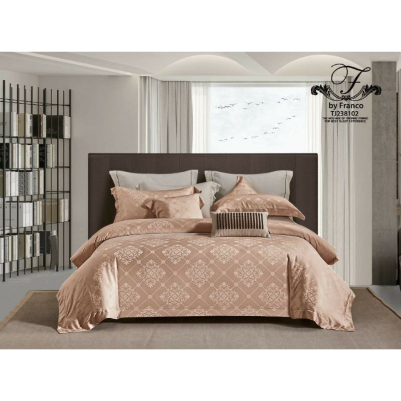 Sprei Set Bedcover KingKoil Sutra Tancel Organik Sprei Sultan Mewah Warna Motif Terlengkap Terbaru