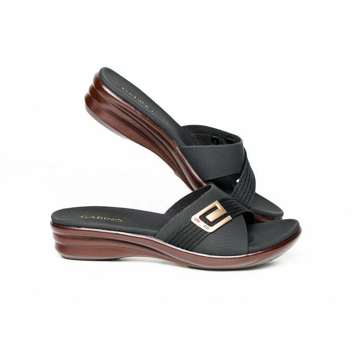 GABINO FUMMY Sandal Wedges Wanita Minimalis-g1cb4002-Black