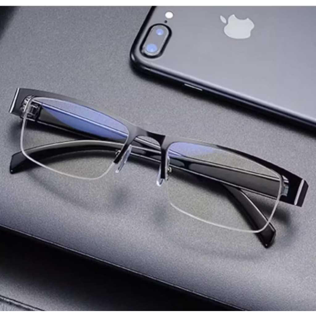 KACAMATA PLUS KACA MATA BACA LENSA BLUERAY FRAME BESI PRIA WANITA KACA MATA ANTI RADIASI BLURAY