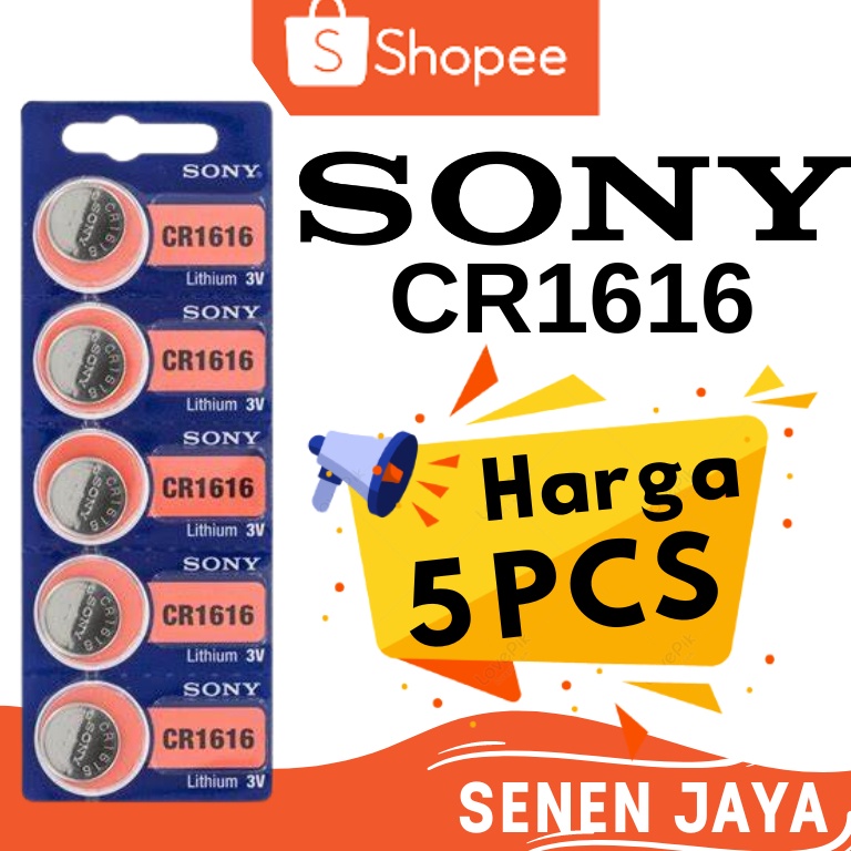 KODE Y54A 5 PCS Baterai Batre Batrai Batere Remot Remote Mobil PAJERO 1616 CR1616 Original Sony Bate