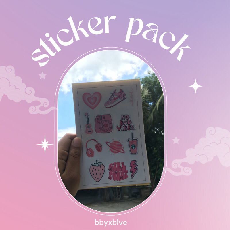 

Pink Aesthetic Sticker Pack Glossy Paper Cut