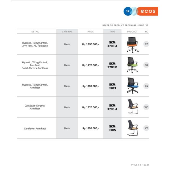 Kursi Kantor Chairman Ecos SKM 3703 A SKM 3703 Р SKM 3703 SKM 3705 A SKM 3705