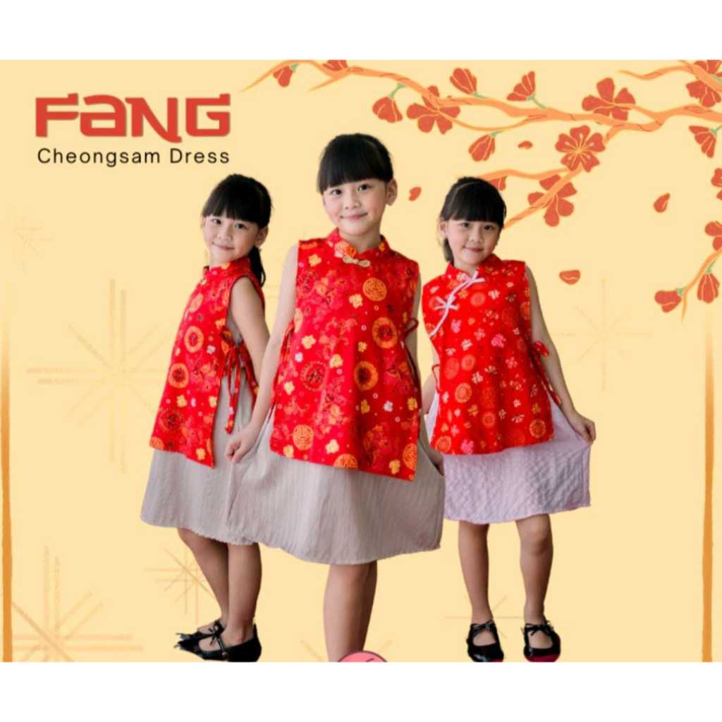 CHEONGSAM FANG DRESS GAUN IMLEK ANAK CEWEK QIPAO / DRESS IMLEK ANAK PEREMPUAN USIA 2 SAMPAI 10 TAHUN