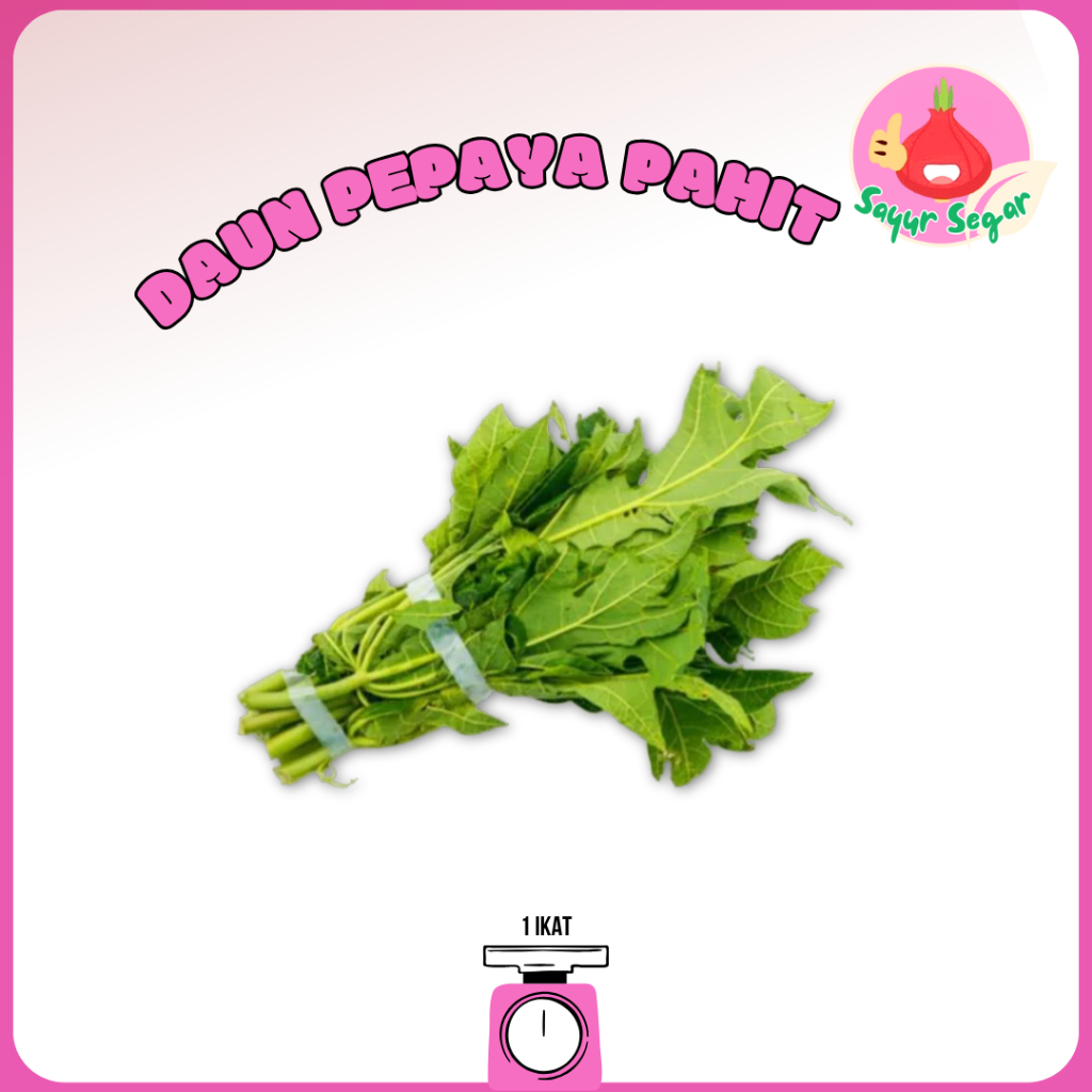 

Sayur Segar - Daun Pepaya Pahit Segar/Pepaya Leaves 1 Ikat