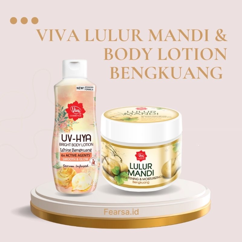 Paket Viva Lulur Mandi dan Viva Body Lotion Uv Hya / Paket Body Care Viva / 2 Produk