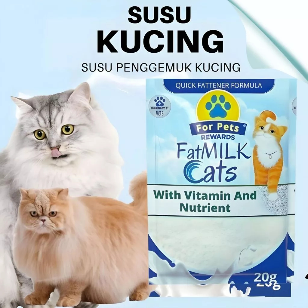 FAT MILK CATS SUSU PENGGEMUK KUCING 20GR SACHET | Susu Penggemuk Pertumbuhan Untuk Kucing | Susu Kit