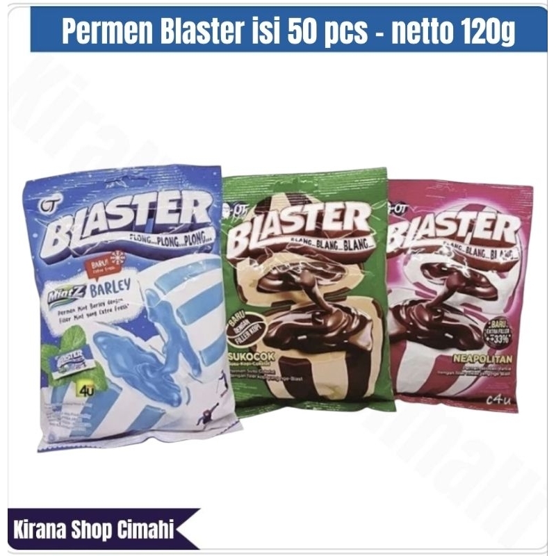 

Permen Blaster permen Coklat/kopi/mint isi 50 pcs netto 120g