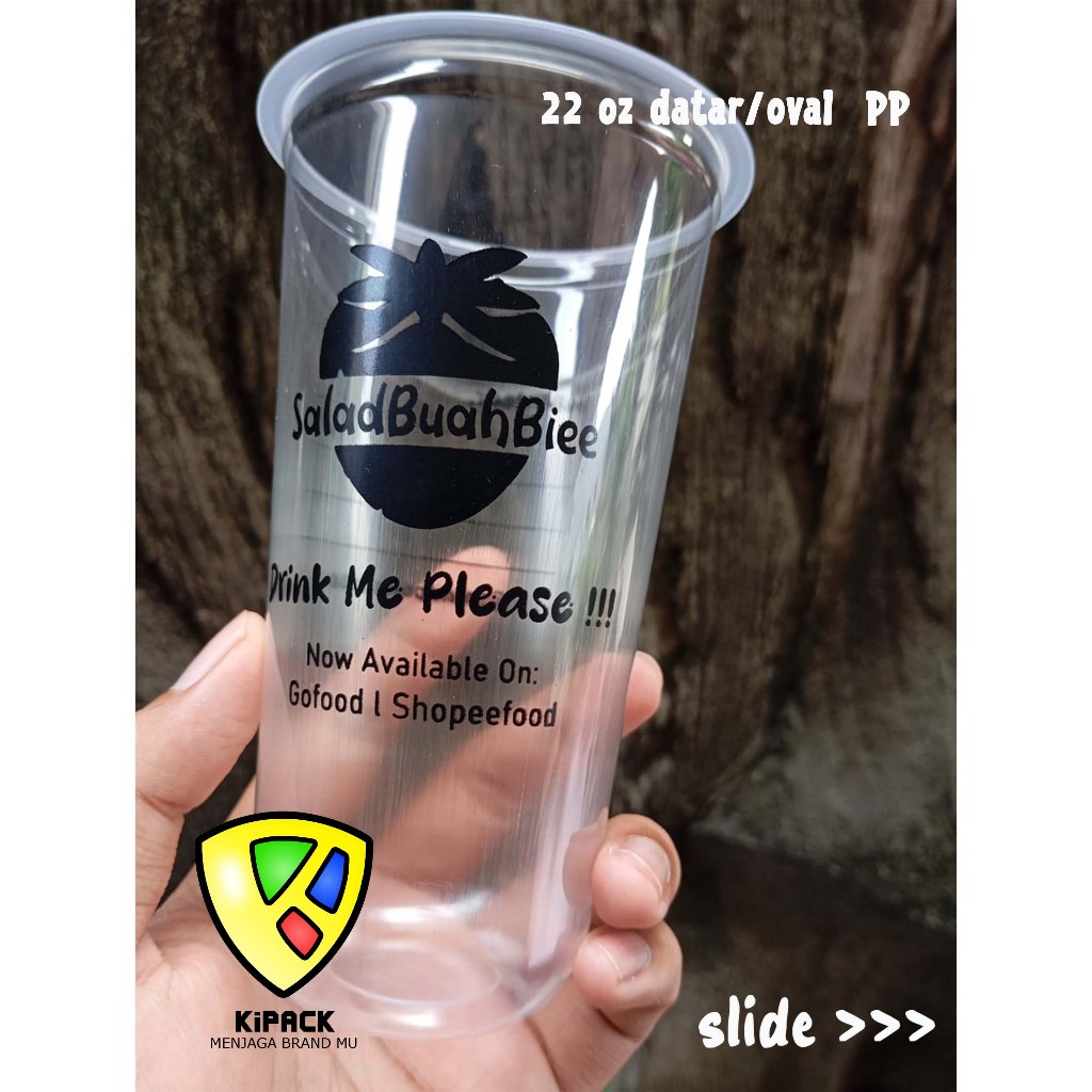 Sablon cup minuman plastik 22 oz 9.5gr medan