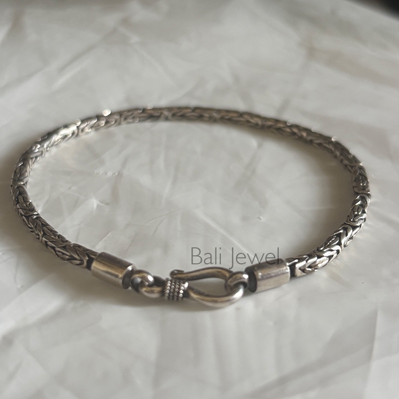 Gelang Perak 925 Sterling Silver Pria / Gelang Perak borobudur Handmade