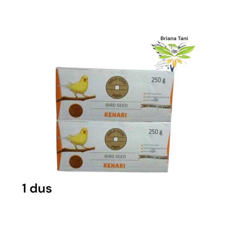 ￼1 Dus Kenari 250gr isi 40pcs Pakan Burung Kenari Gold Coin