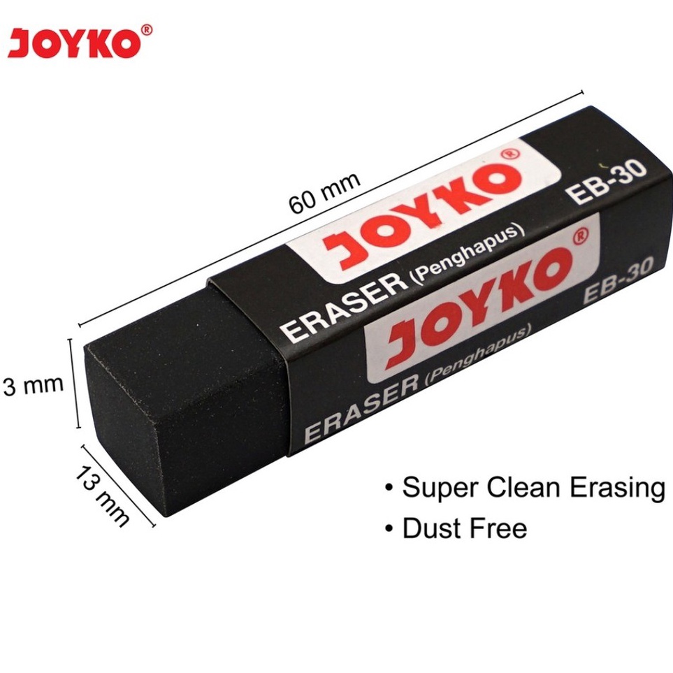 

KODE K36K Eraser Penghapus Joyko EB3 Hitam Besar 1 pak isi 3 pcs