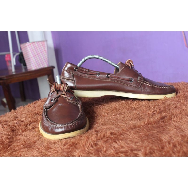 Loafer keren" Sebago docksides" Upper kulit asli tapak gondrong. Size 44 insole 280.