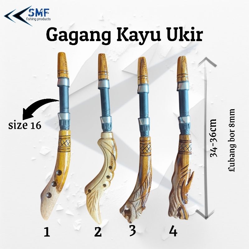 Reel seat Dps 16 + Gagang Kayu Ukir / custom joran