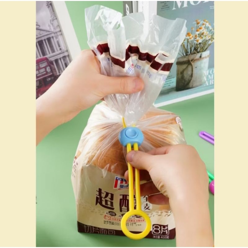 Klip penyegel makanan tali pengikat sealer kantong plastik makanan adjustable