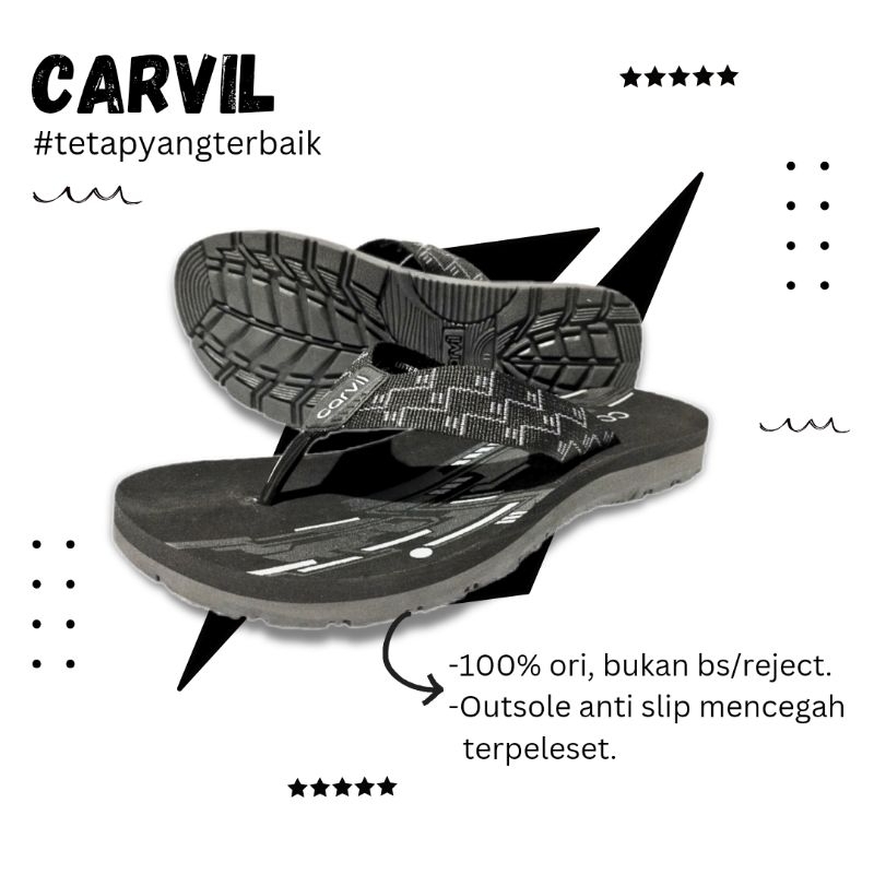 Sandal Jepit Pria Carvil Littero Ori