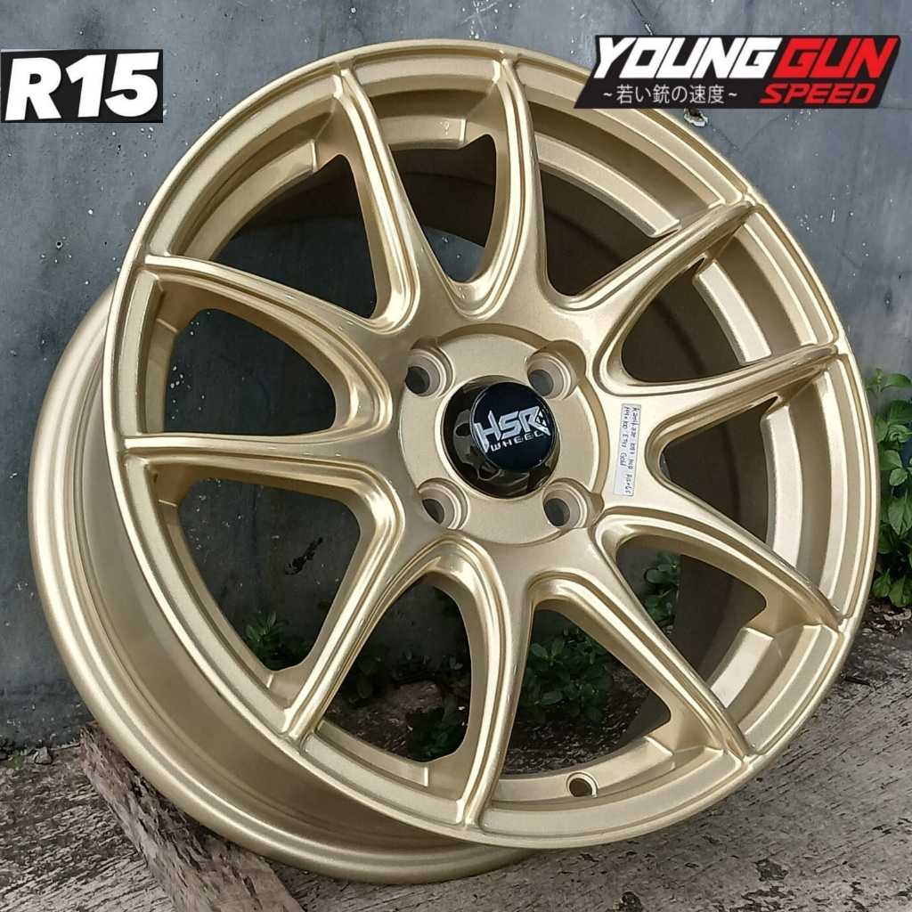 Velg mobil ring 15 hsr kamikaze gold for brio ayla calya sigra karimun pelek racing r15