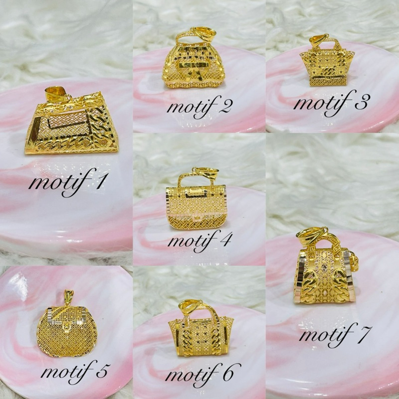 liontin tas kerawang banyak pilihan model terbaru emas asli kadar 700