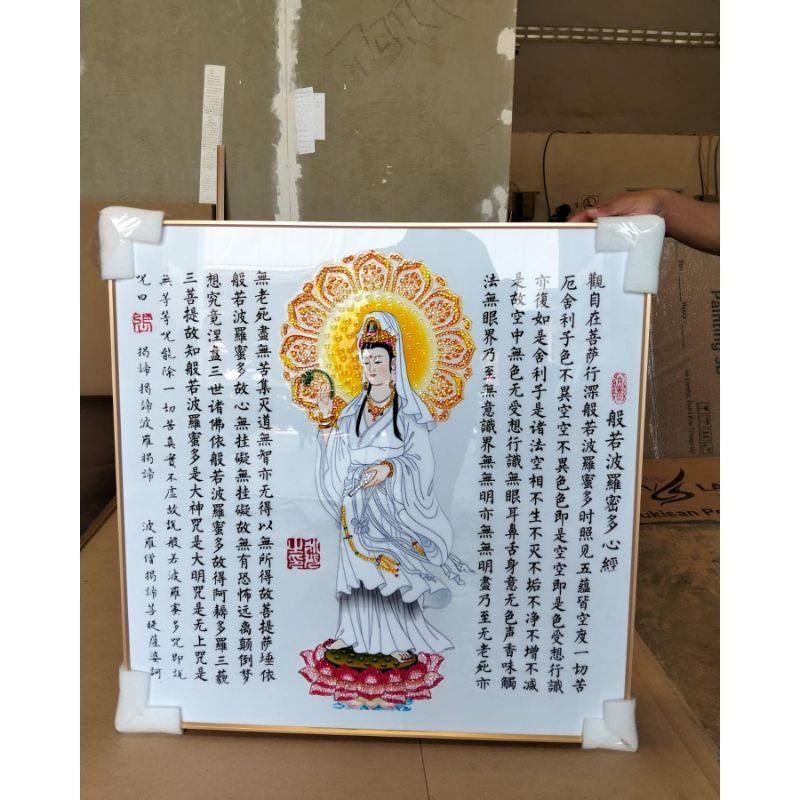 Lukisan Porcelain Painting 5D Diamond gambar Dewi kwan im/Buddha