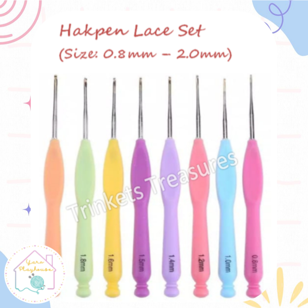 Lace Crochet Hook SET Small Hakpen lace besi aluminium hakken kecil jarum rajut jala doily alat raju
