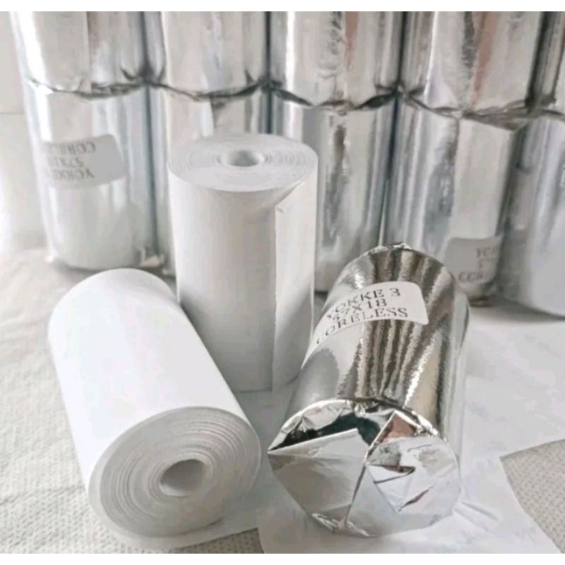 

Promo Kertas kasir thermal EDC 58/5740full/ merek youke full coreless paket 1Dus isi 100roll