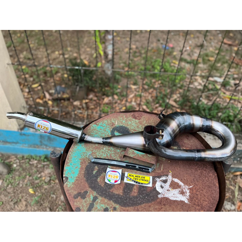 Knalpot racing vespa buang kanan spek porting harian original by KY26 Racing