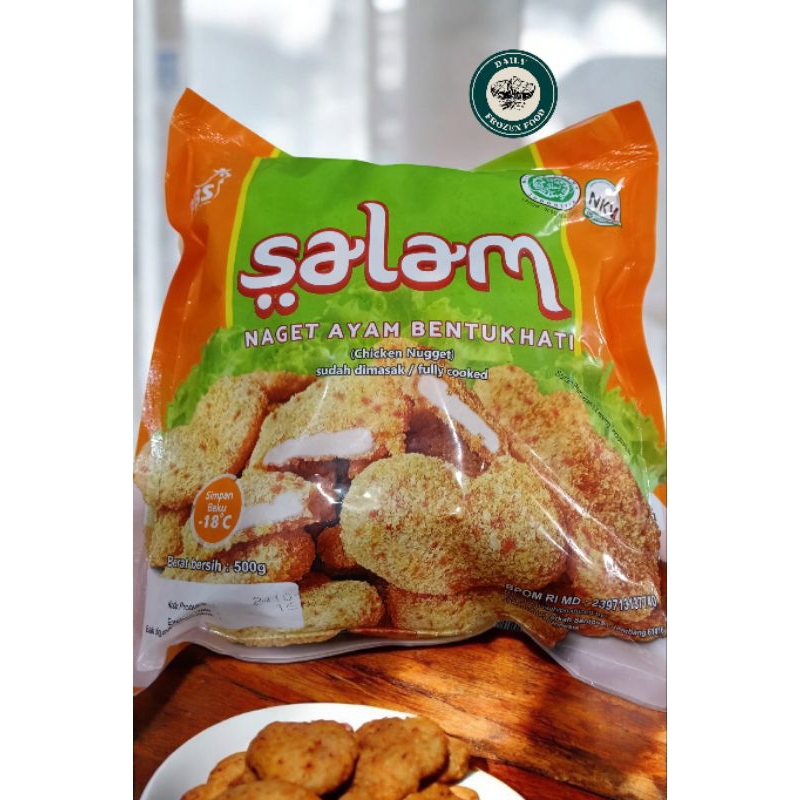 

Salam Chicken Nugget Love 500gr /Nugget ayam /Nugget Salam /Naget /Chicken Nugget