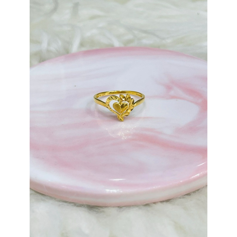 cincin love mix daun uk 12 stngah emas asli kadar 875