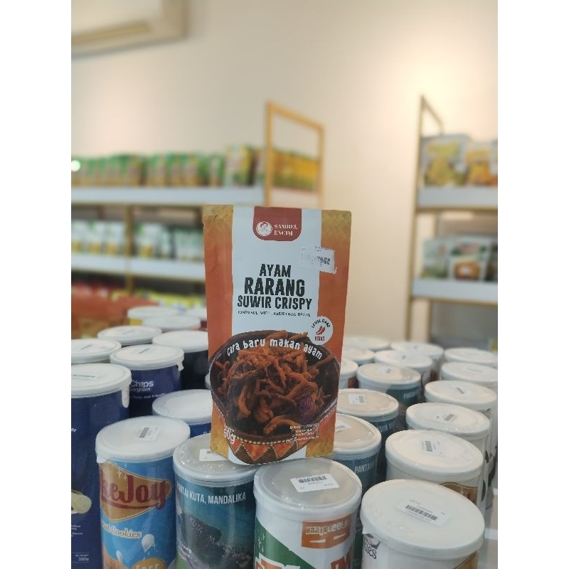 

Oleh Oleh Khas Lombok NTB Ayam Rarang Suwir Crispy Pedas