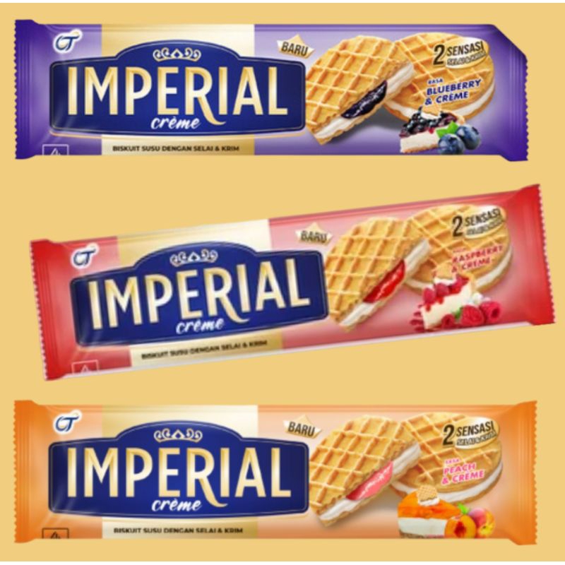 

Imperial @ 27 gr | 1 box isi 12 pcs | Varian Rasa Blueberry creme dan Raspberry creme