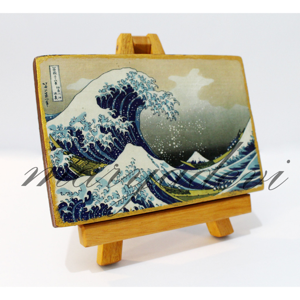 Decoration Great Wave of Kanagawa Hokusai | ukiyo e oki nami ura Ombak Gelombang Wall & Desk Art | h