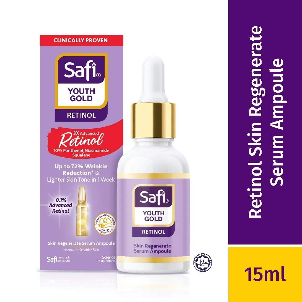 Safi Series Malay Retinol Serum Ampoule Gold 24k Anti aging | Mencegah penuaan |flek bintik hitam