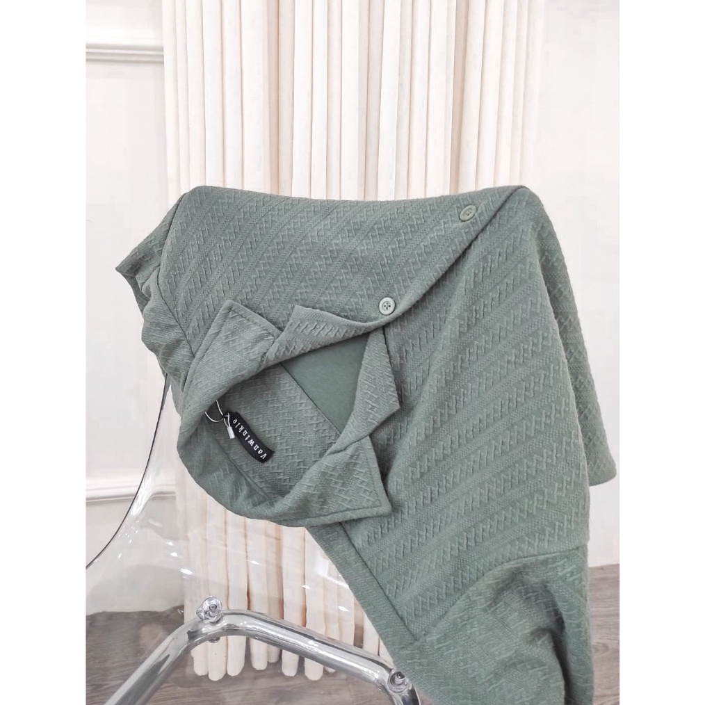 KODE J44F Kemeja Bowling Shirt Knit Pria Oversize Santai Lengan Pendek Motif Tribal Vintage Blief Va