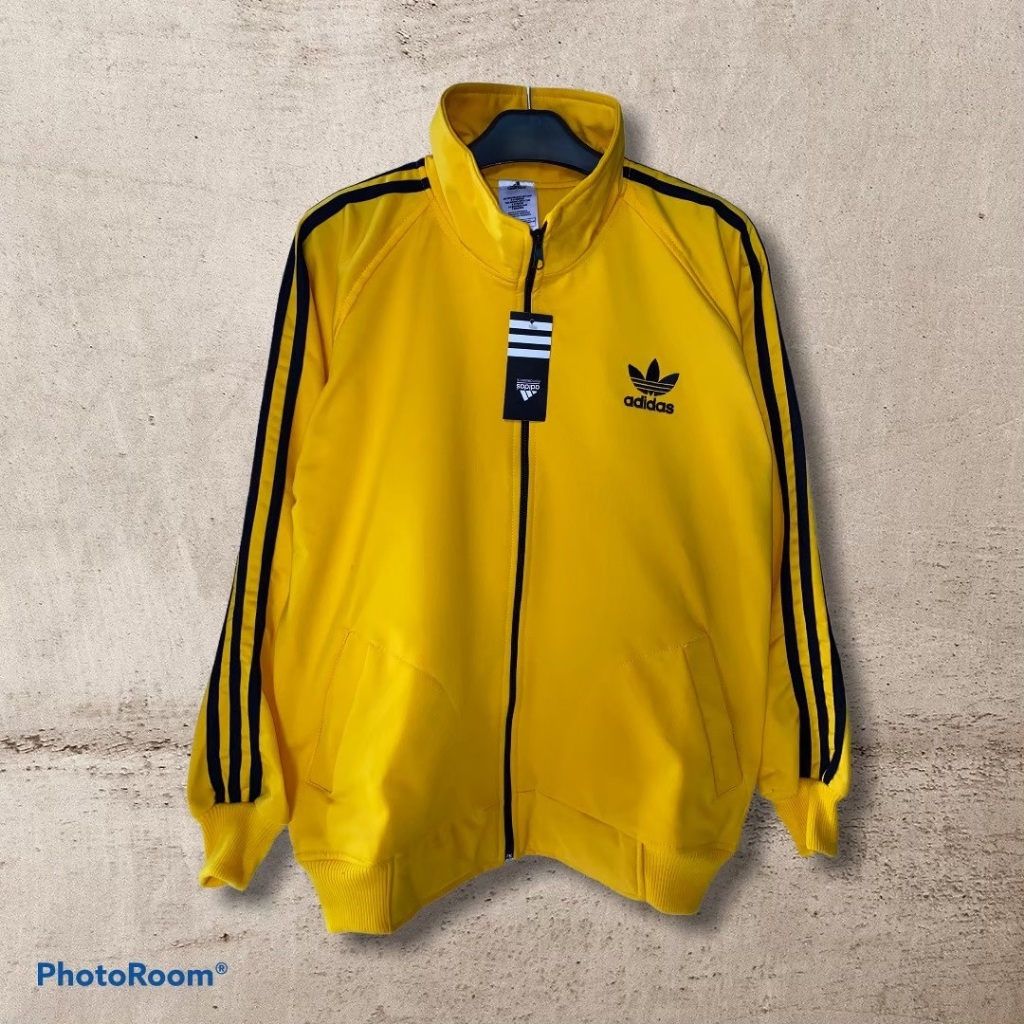JAKET PRIA ADIDAS FIREBIRD KUNING LIST HITAM SIZE M L XL XXL XXXL - JAKET OLAH RAGA PRIA - TRAINING 