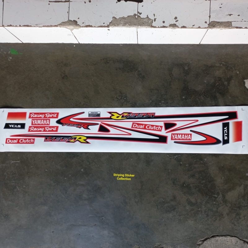 Sticker Striping Motor Yamaha Vega R Lama Custom Model SS Two Malaysia Merah