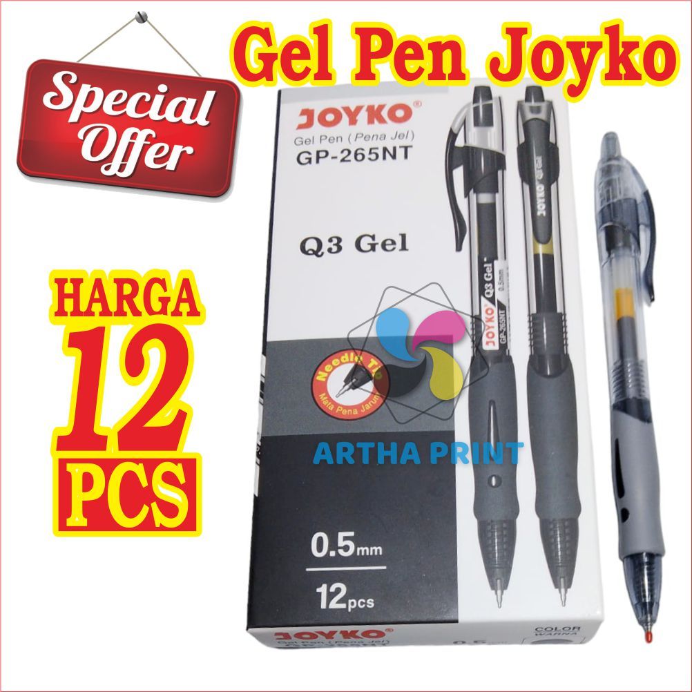 

BOLPOIN PULPEN JOYKO Gel Pen 0.5mm GP 265NT Harga 1 Pack isi 12 pcs