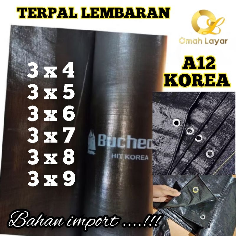 terpal lembaran hitam A12 A15 Korea terpal tenda truck