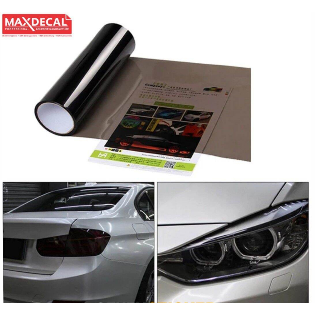 SKOTLET STICKER HITAM TRANSPARAN MIKA BENING CRISTAL UNTUK MOTOR MOBIL DLL